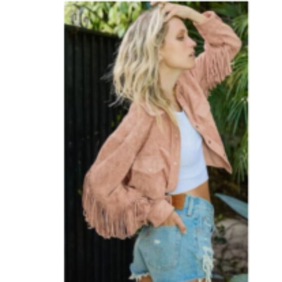 Blank NYC Vegan Suede Fringe Moto Jacket Sz S🆕📦🏃🏻💨🚚 - Picture 2 of 16